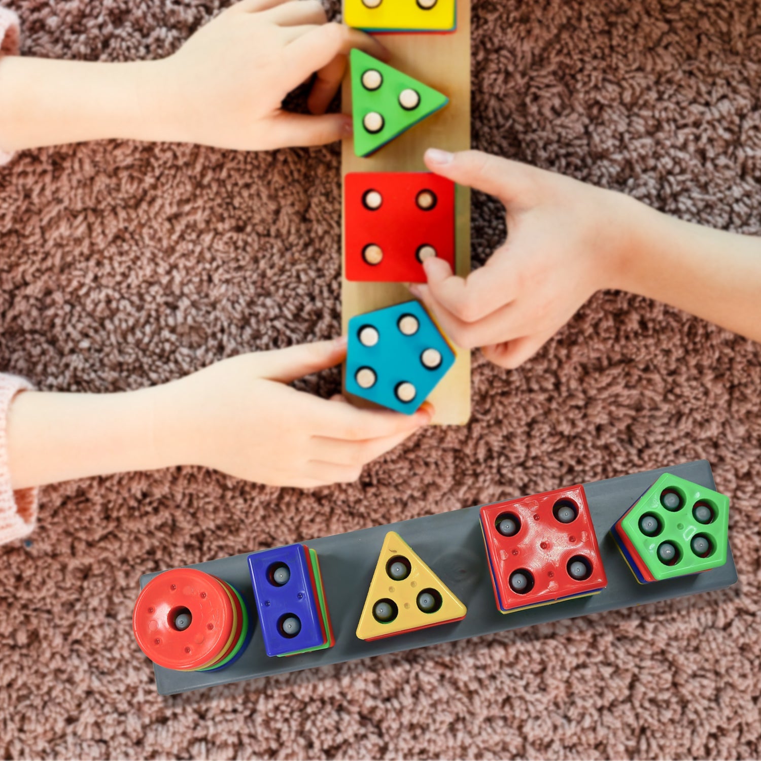 4434 Geometric Brick with box- 5 Angle Matching Column Blocks for Kids - Preschool Educational Learning Toys. DeoDap 4434 Geometric Brick with box- 5 Angle Matching Column Blocks for Kids - Preschool Educational Learning Toys. DeoDap